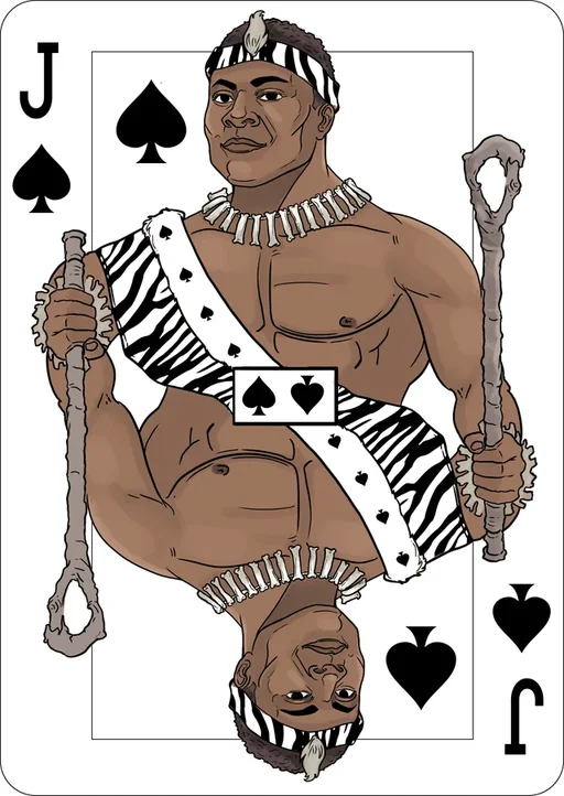 Jack of Spades from the Afro Eights deck