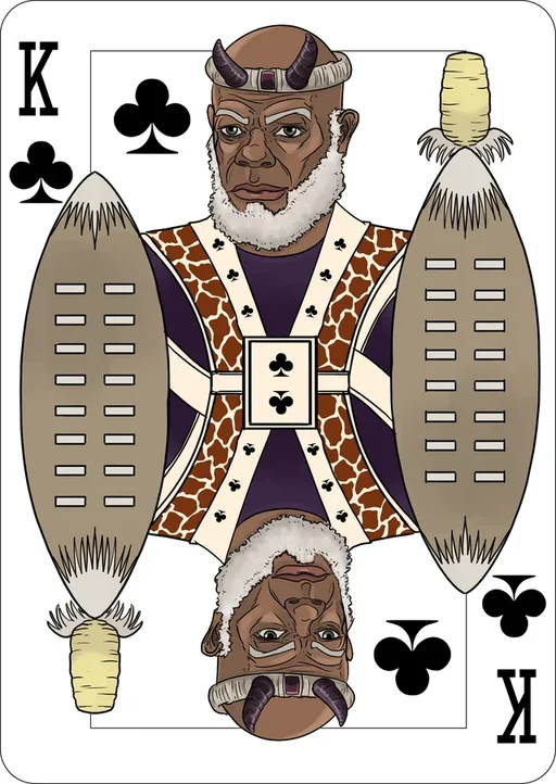 King of Clubs from the Afro Eights deck
